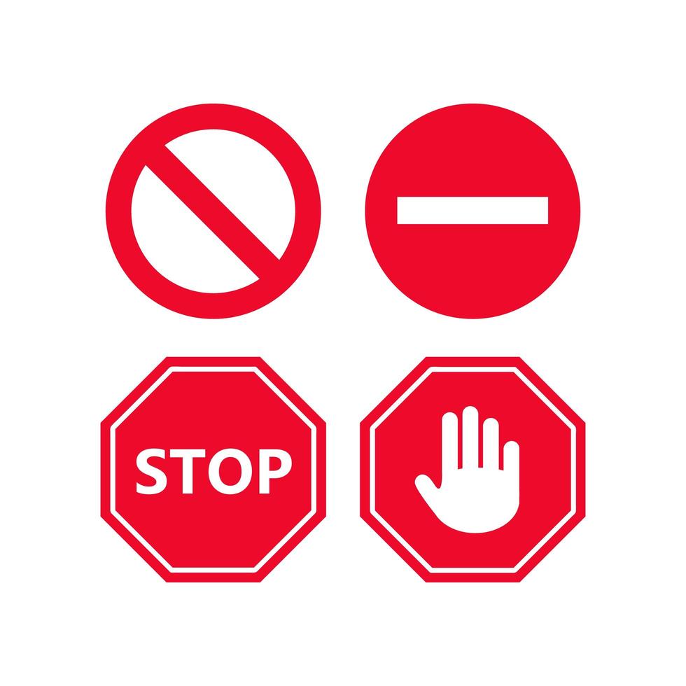 Stop sign icon set 1233302 vector art at vecteezy