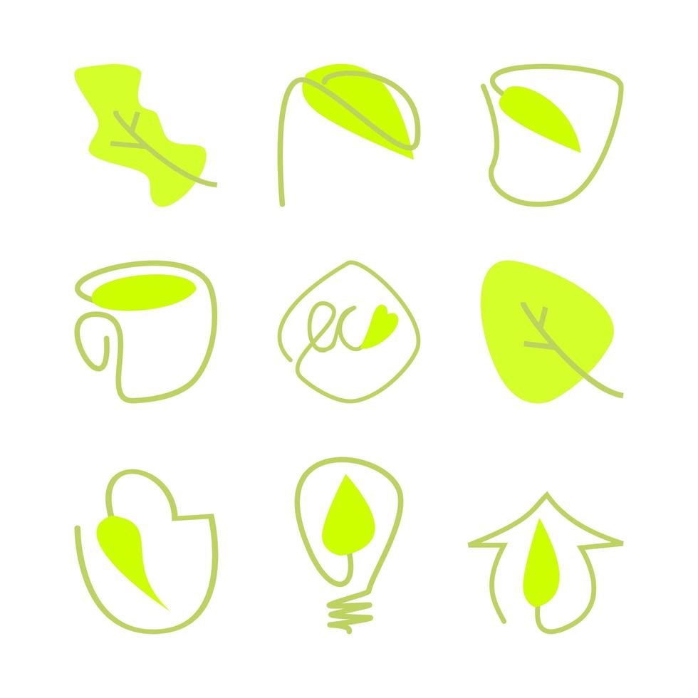 Abstract eco friendly icons vector