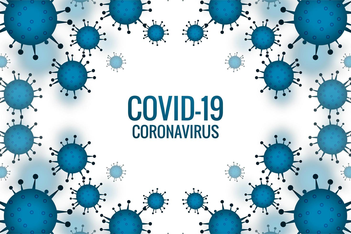 Blue Covid-19 outbreak cells vector