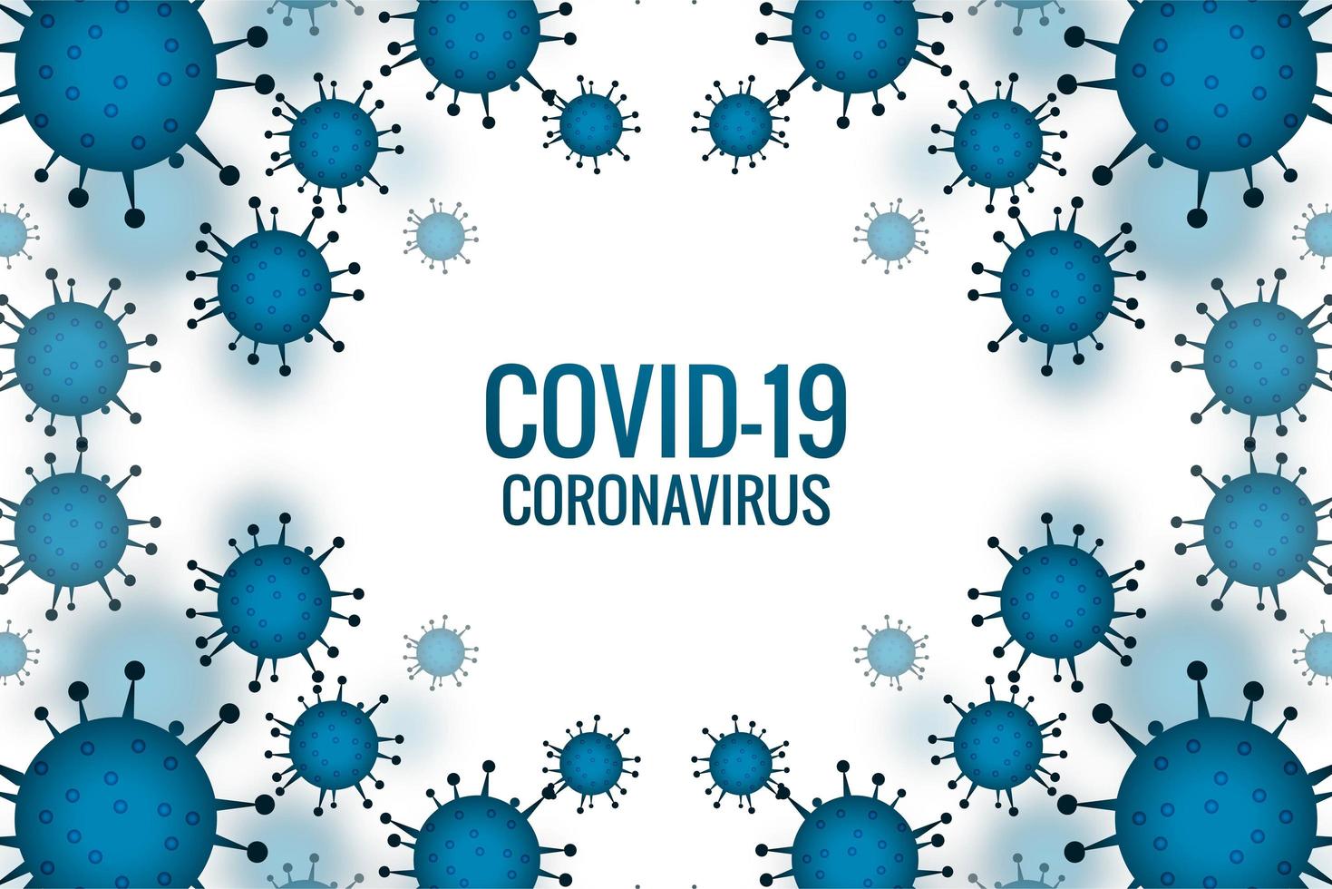 Blue Covid-19 outbreak cells vector