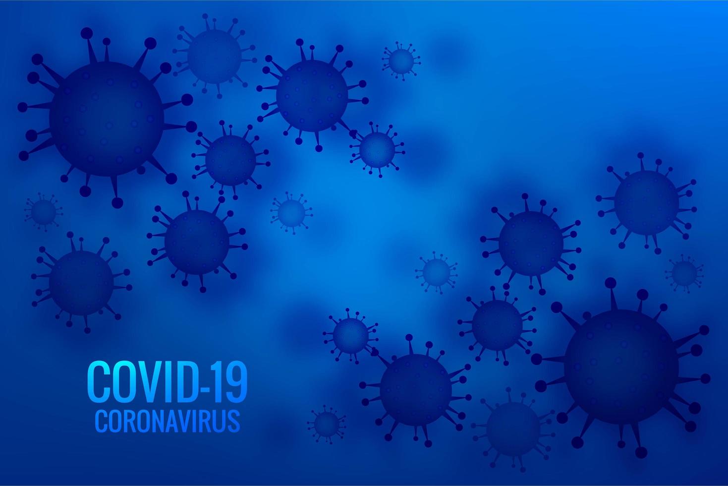 Blue Coronavirus pandemic outbreak design vector