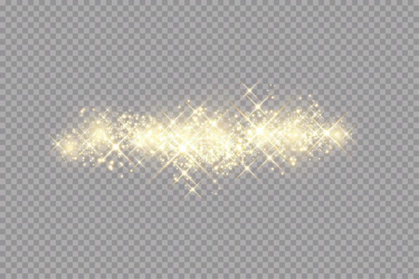Golden sparks glitter special light effect vector