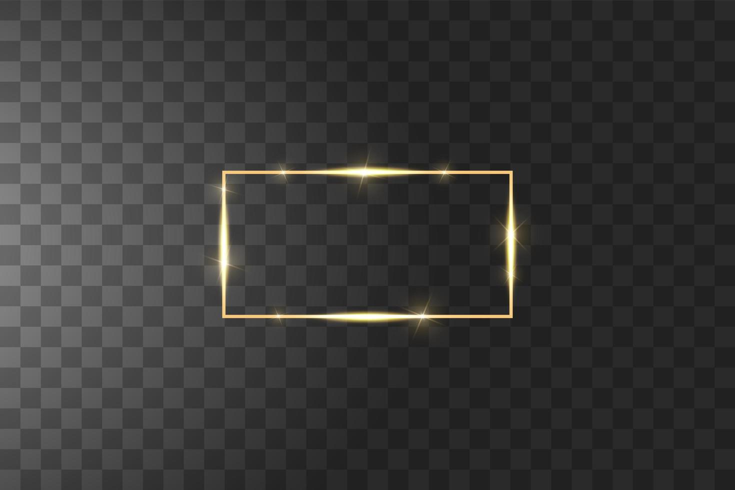 Golden frame with light effects vector