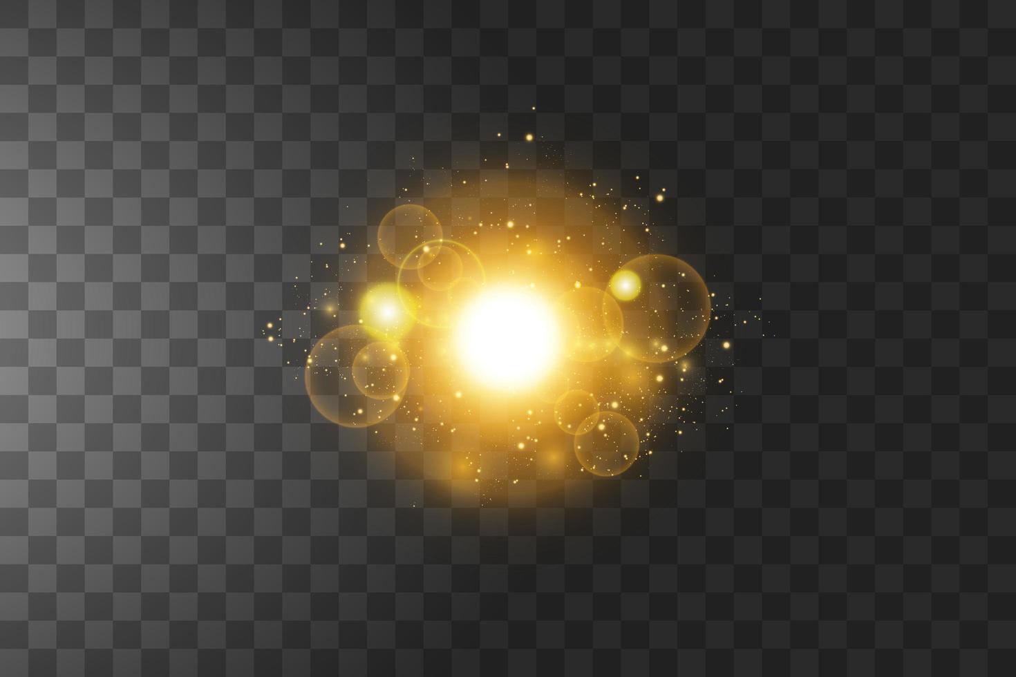 Shining golden stars isolated on transparecy vector