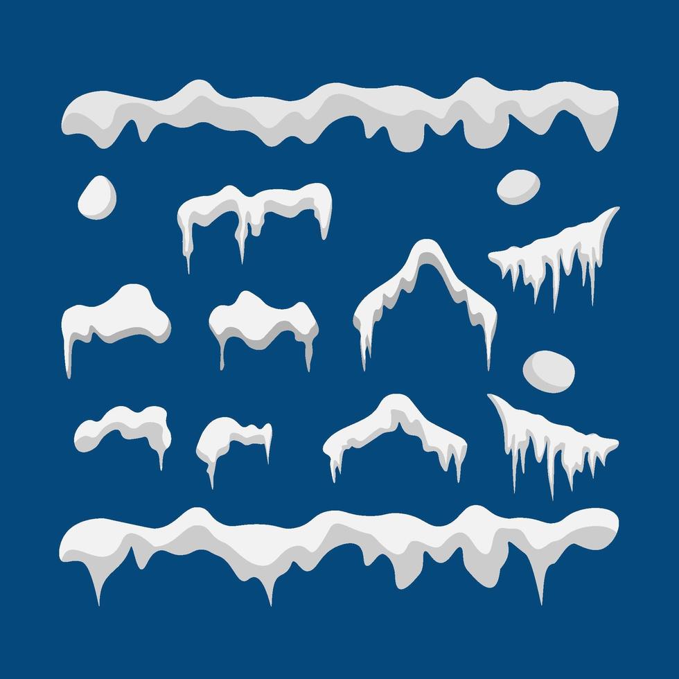 conjunto de nieve de estilo de dibujos animados 1233382 Vector en Vecteezy