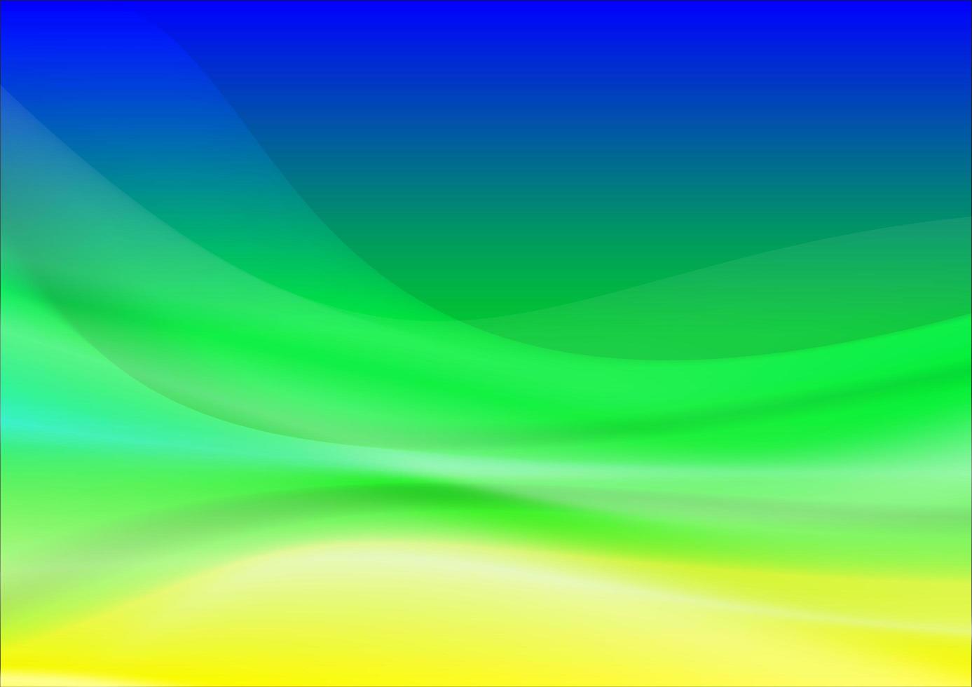 Blue, Green and Yellow Gradient Flowing Curved Shapes vector