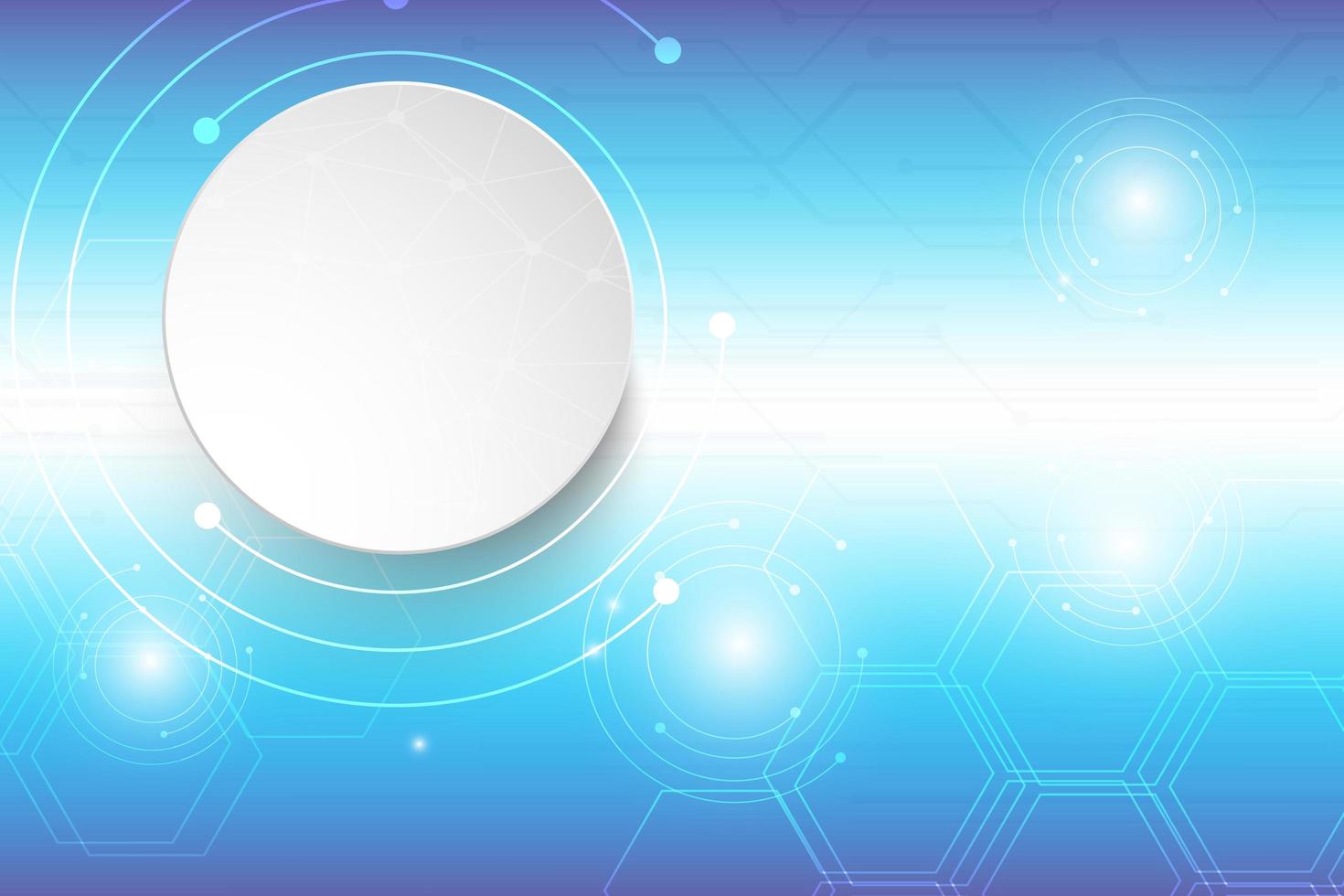Blue technology design with hexagon pattern and circles vector