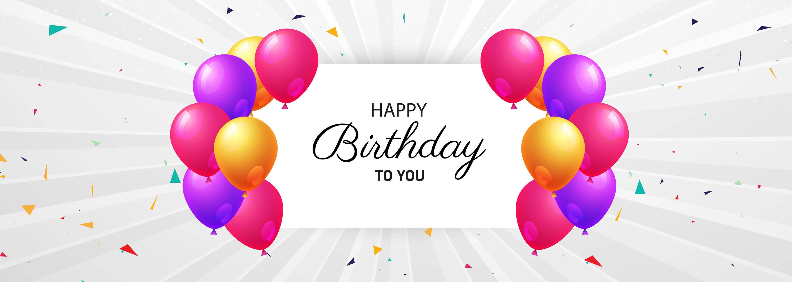 tarjeta de celebración de feliz cumpleaños con globos vector