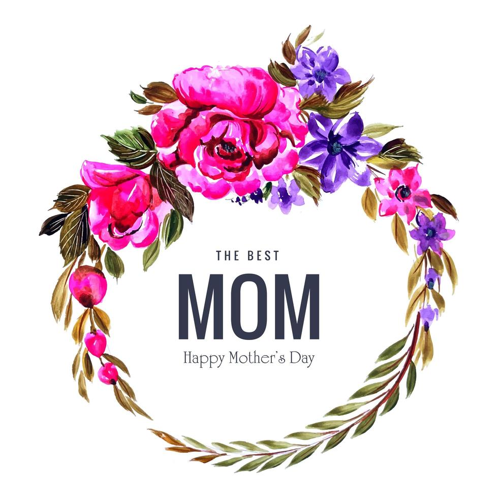 Large flower circle wreath for Mother's day vector