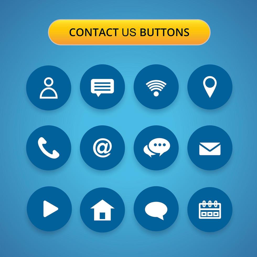 Contact us blue button set 1233660 Vector Art at Vecteezy