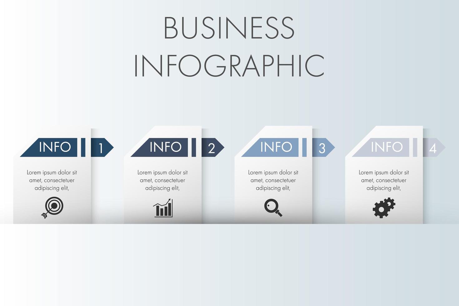 plantilla de infografía de negocios de etiqueta de papel vector