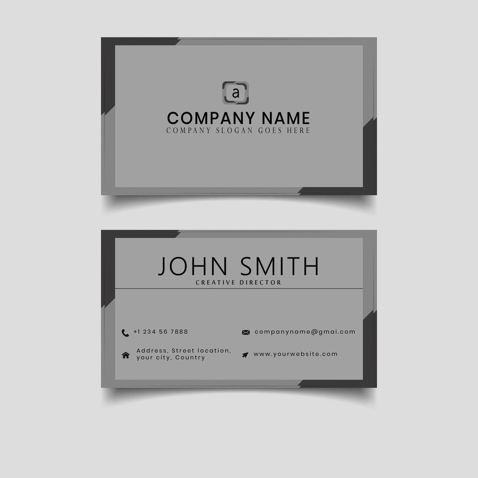 Black and grey border business card vector