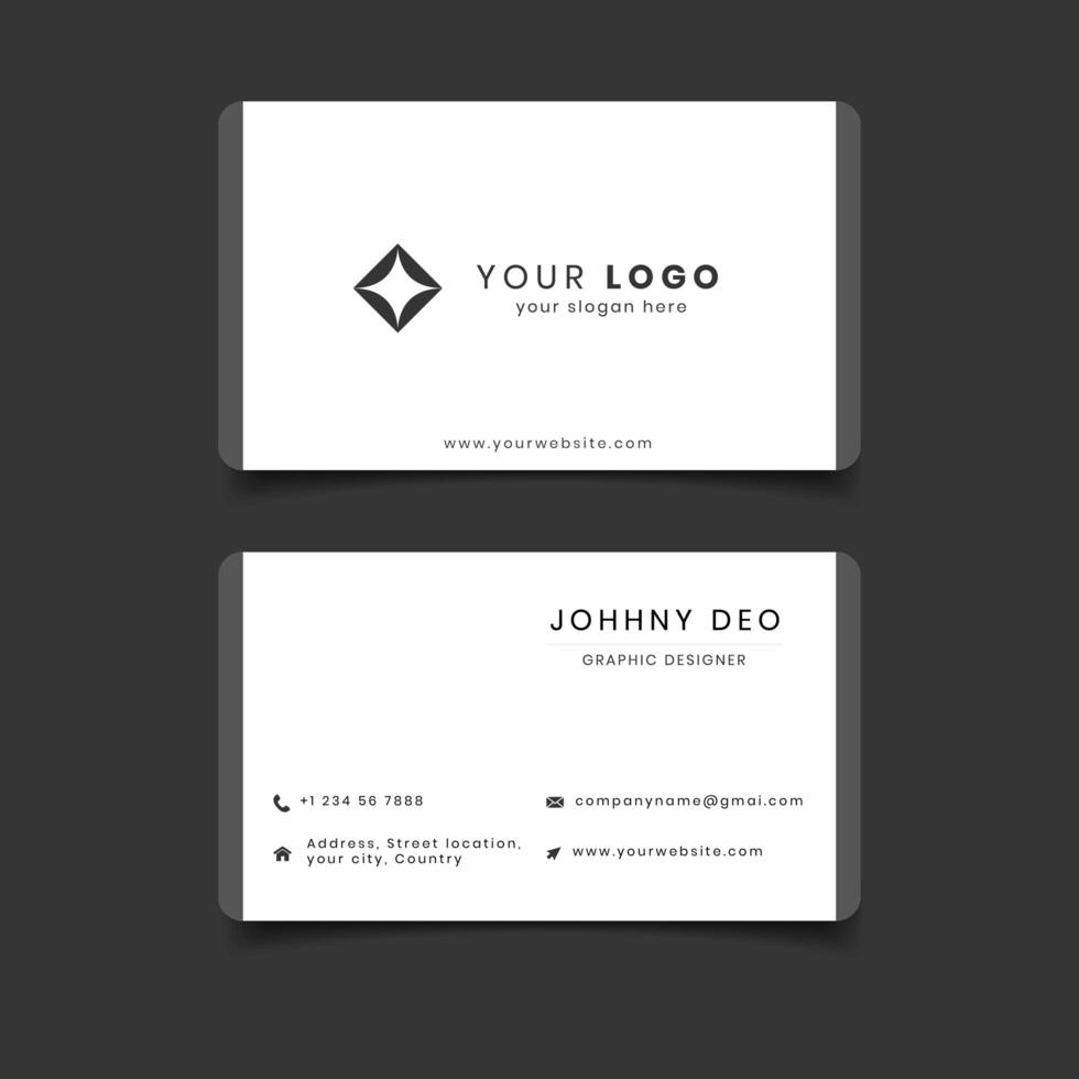 Modern grey and white rounded business card vector