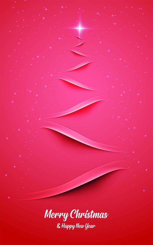 tarjeta de navidad con árbol abstracto vector