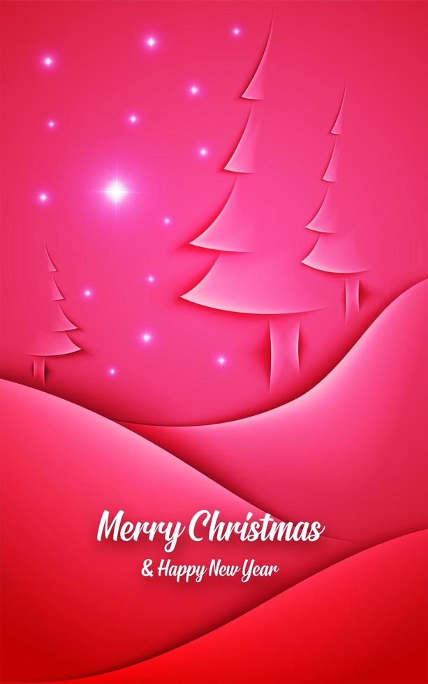 Christmas Card with Winter Landscape  vector