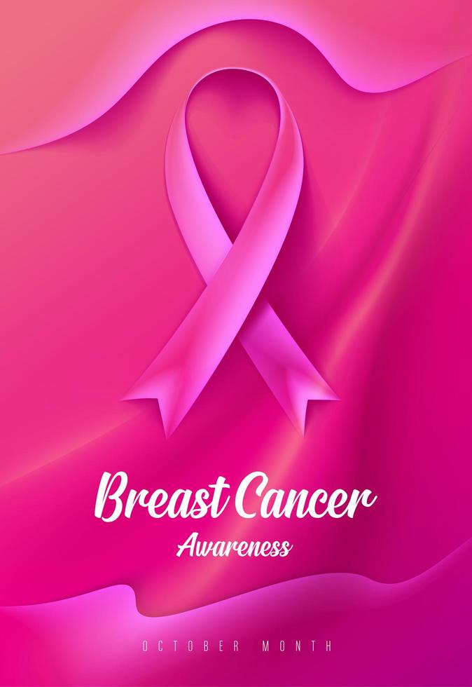 Breast Cancer Awareness Campaign Card  vector