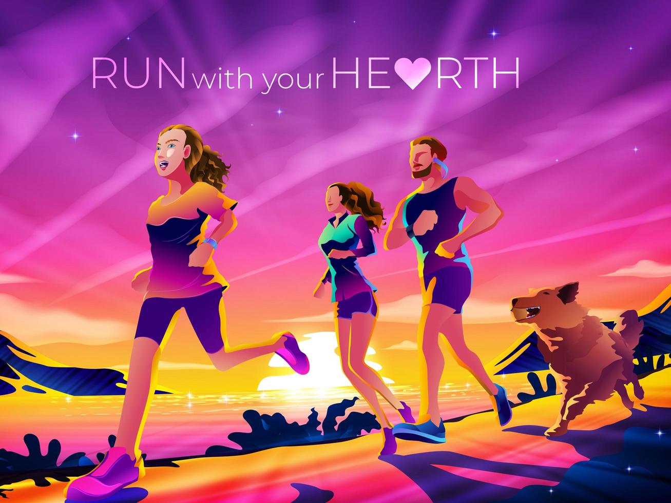 Run With Your Hearth vector