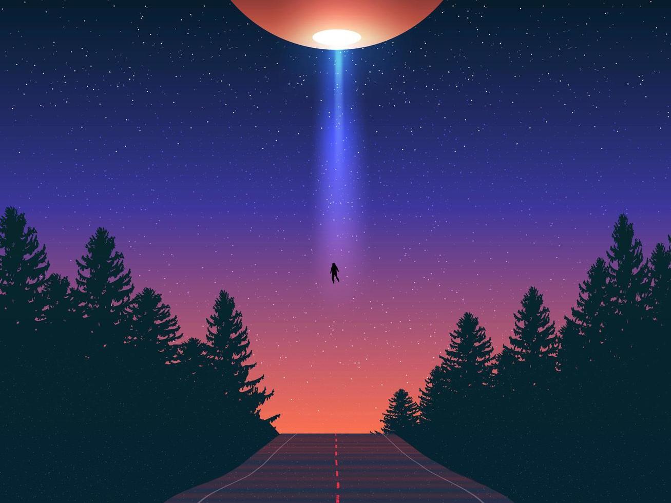 Alien Abduction Vector Art