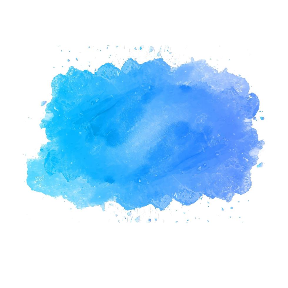 Fondo de salpicaduras de pintura de acuarela azul mano vector