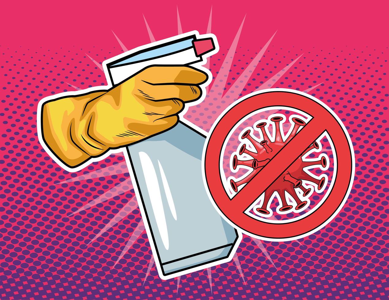 Disinfectant splash bottle  vector