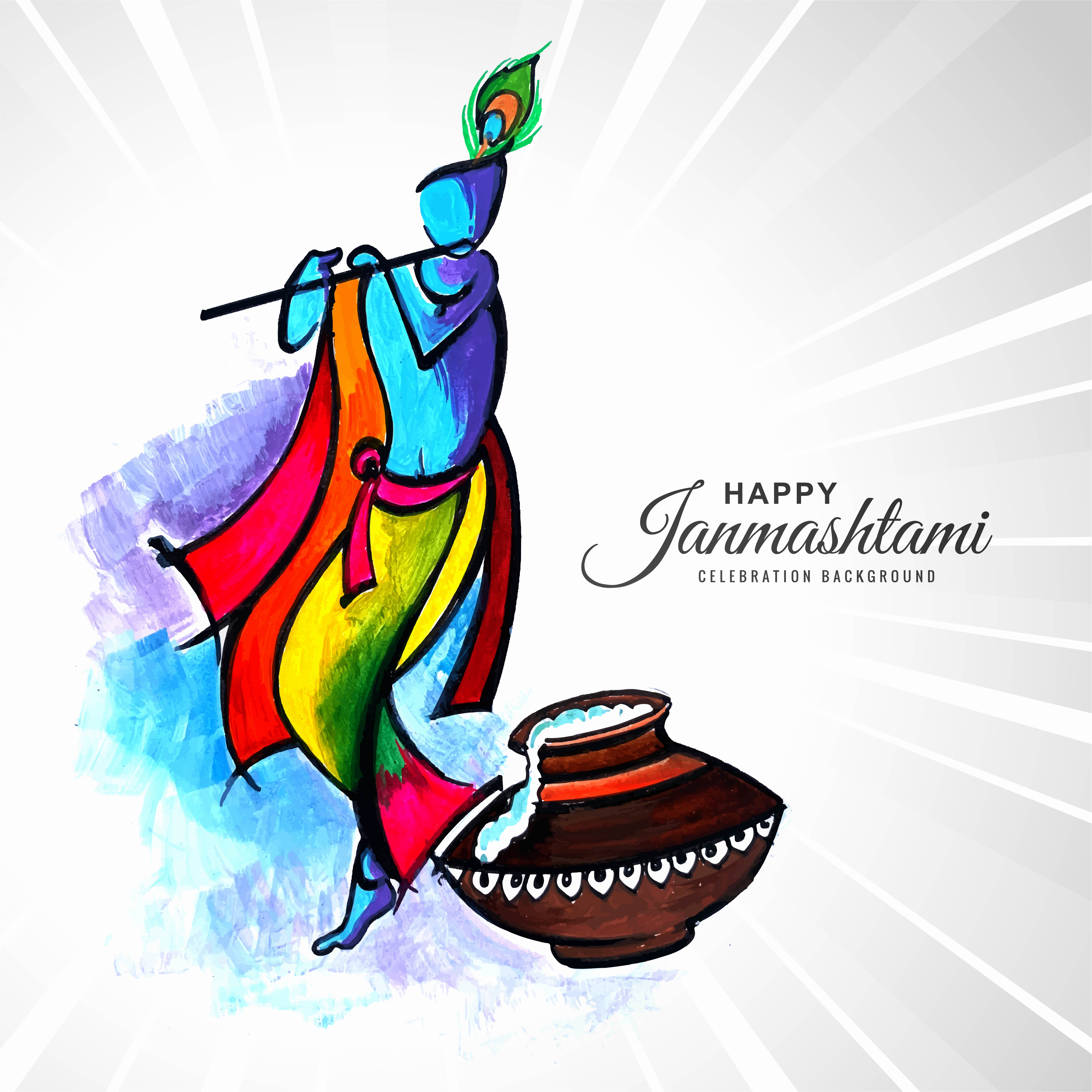Lord Krishna Vector Art, Icons, and Graphics for Free Download