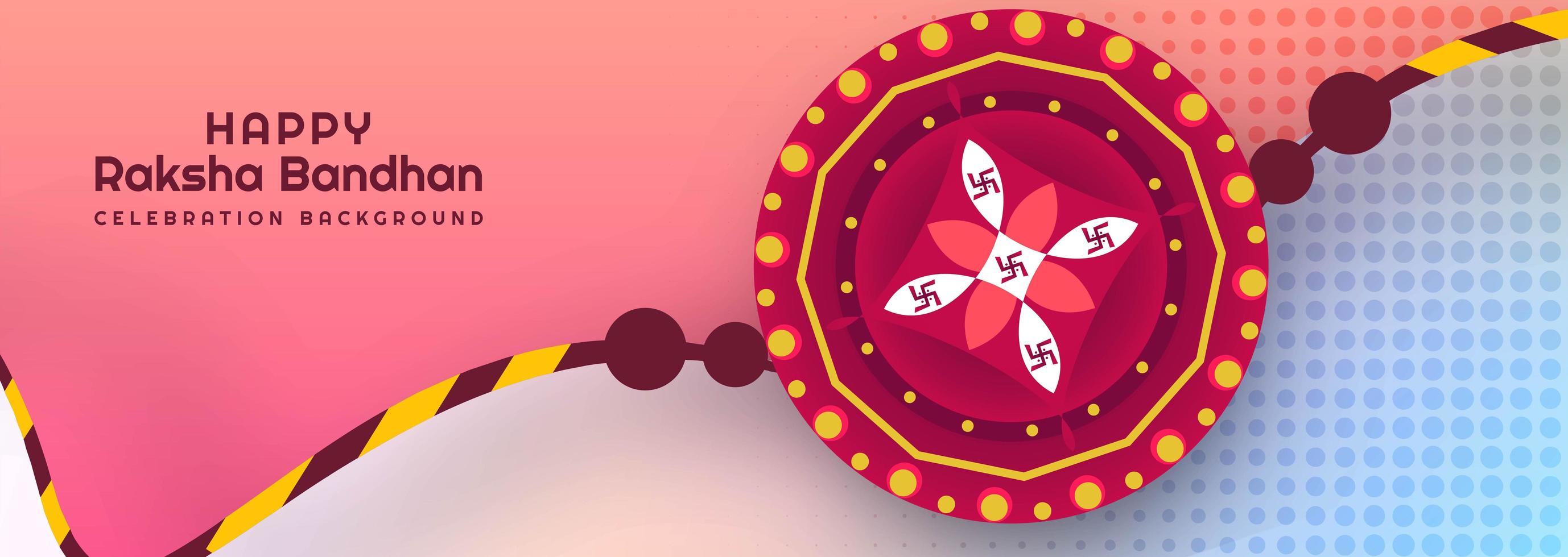 Decorative rakhi banner for raksha bandhan vector