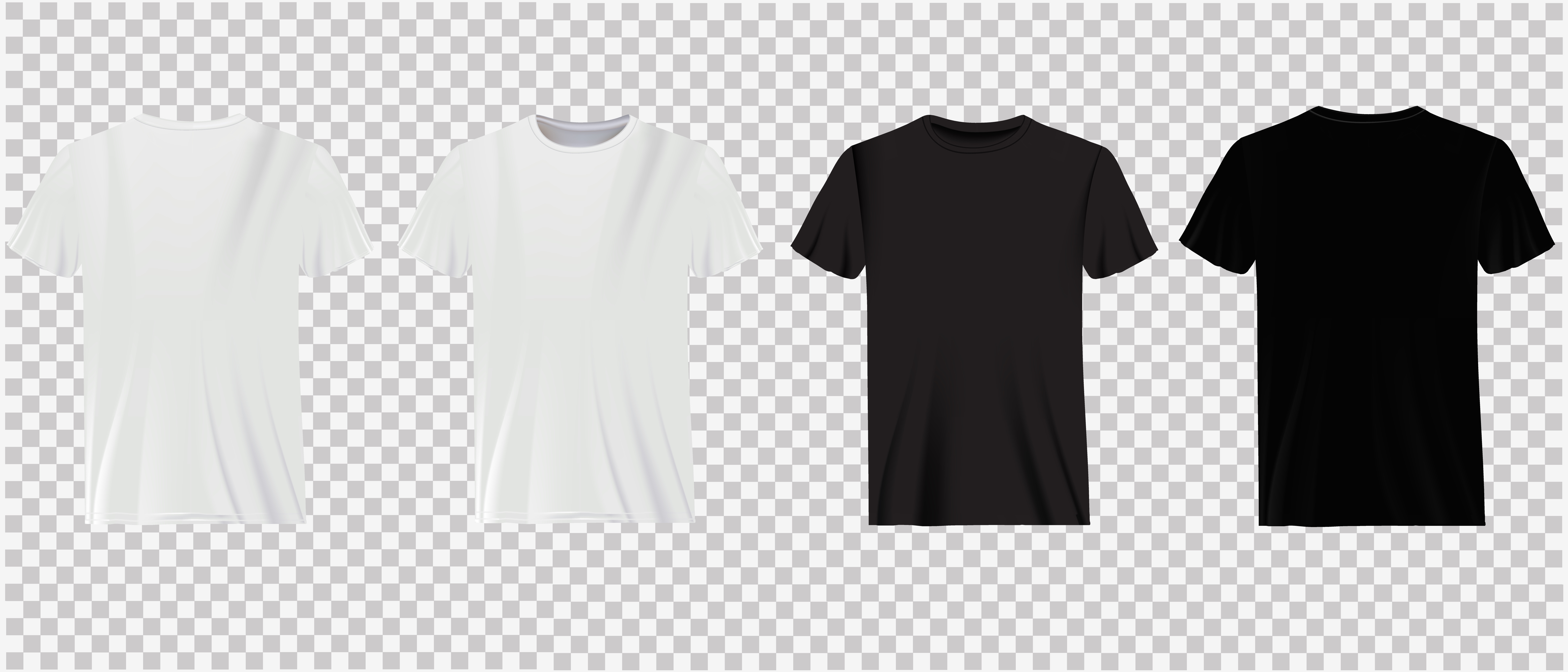 White and black t-shirts on transparency 1234006 Vector Art at Vecteezy