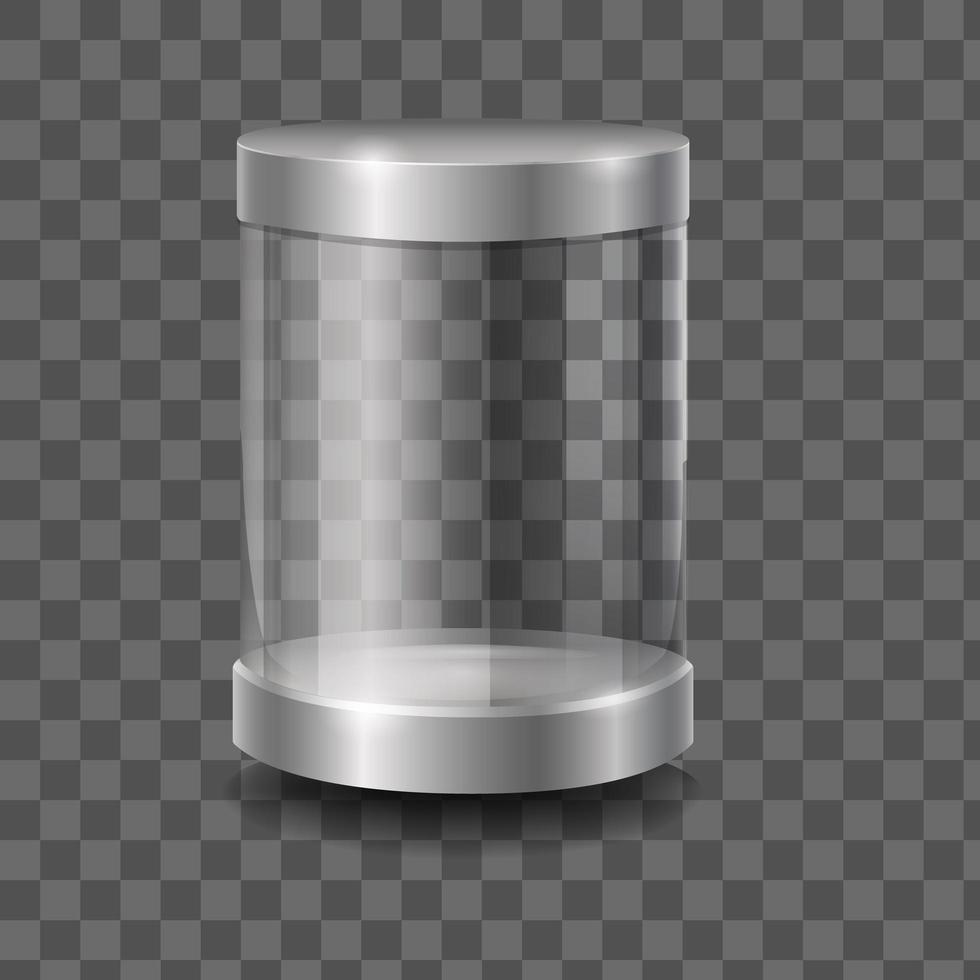 Empty round 3d glass vector