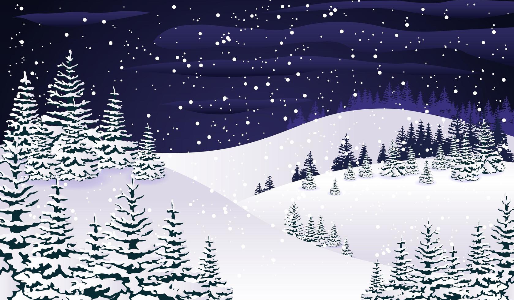 Snowy Night Winter Forest Download Free Vectors Clipart Graphics Vector Art