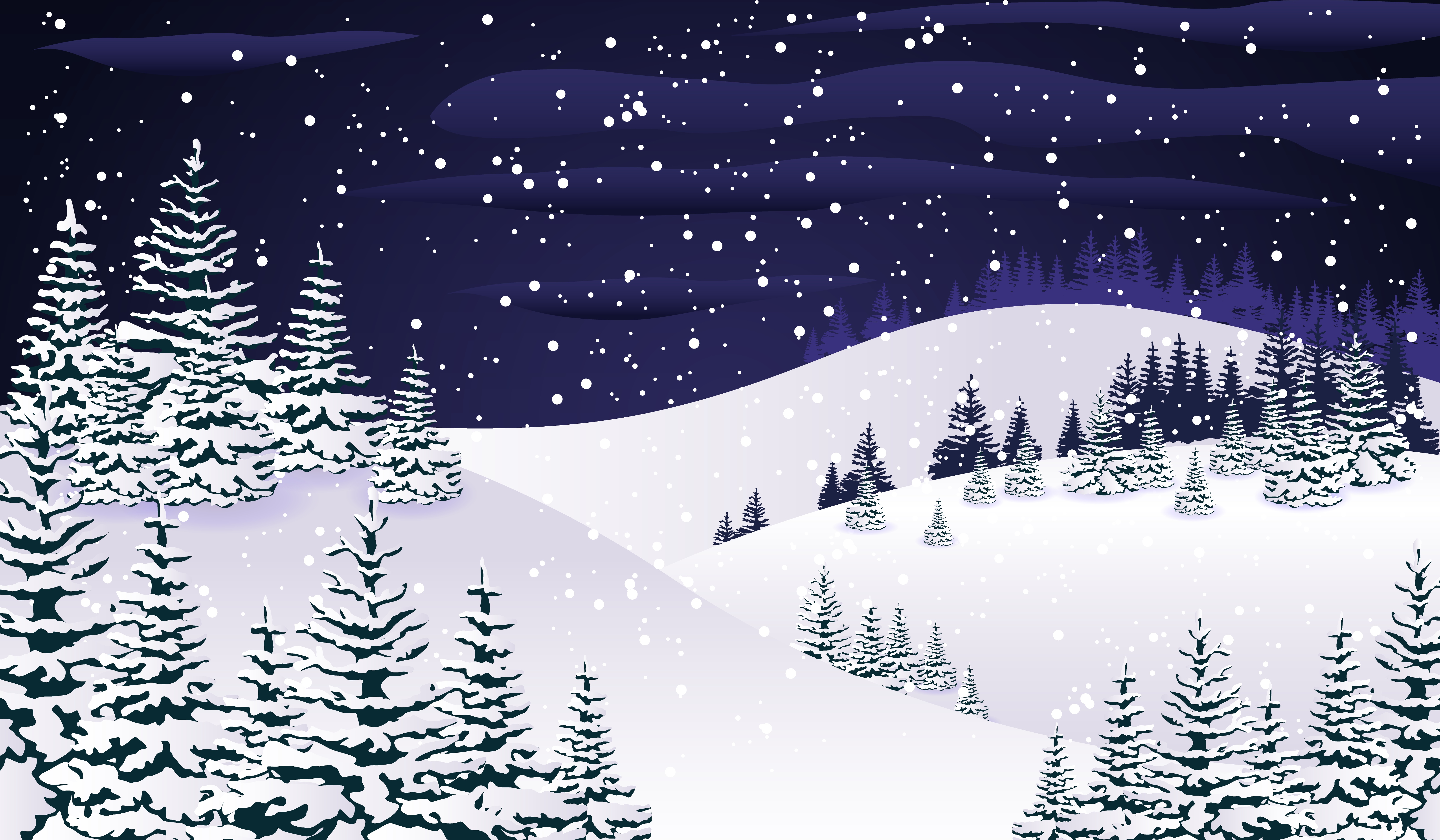 Snowy night winter forest 1234017 Vector Art at Vecteezy