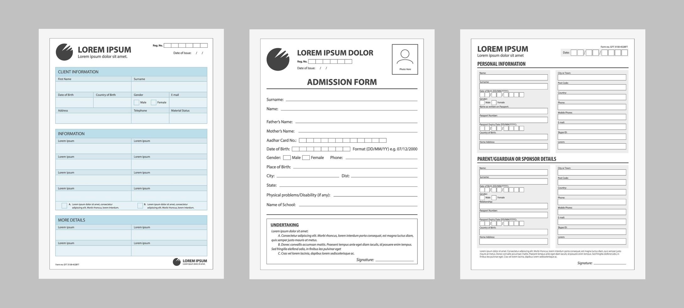 Application form setork. vector