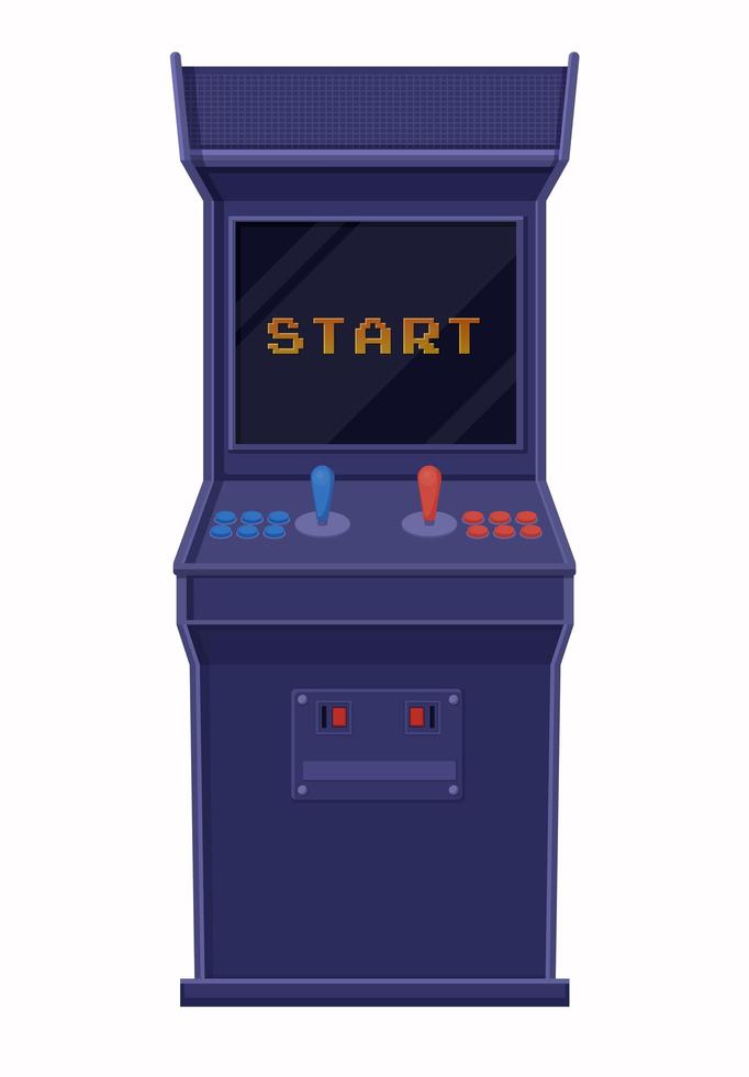 Retro blue arcade game machine  vector