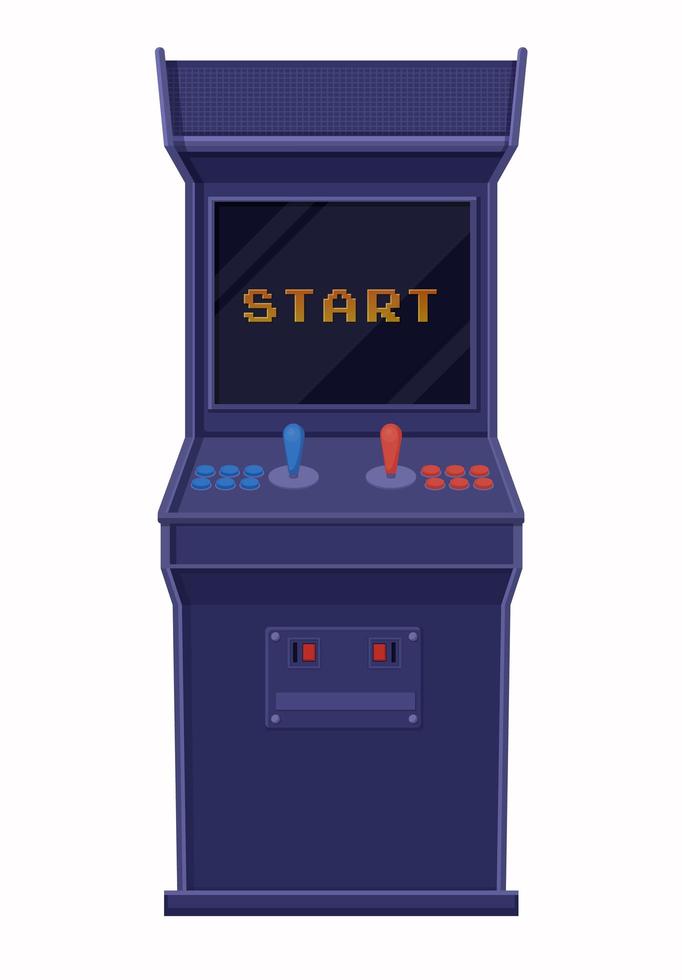 máquina de juego de arcade azul retro vector