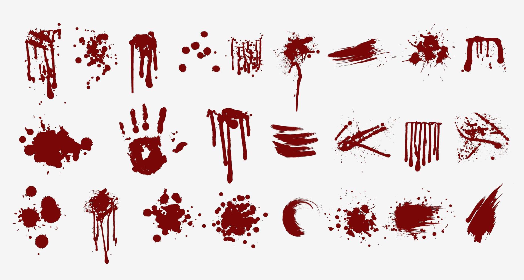 Various blood or paint splatters prints and splashes vector