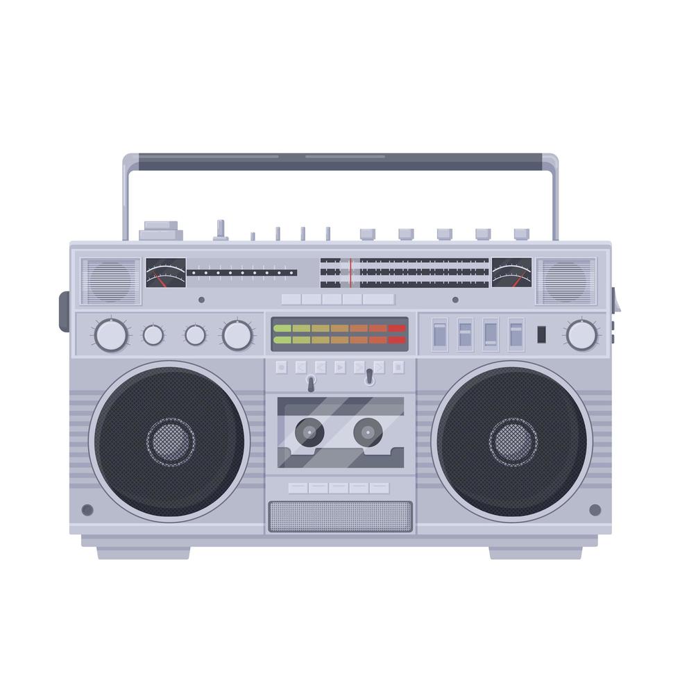 reproductor de cassette retro boombox vector