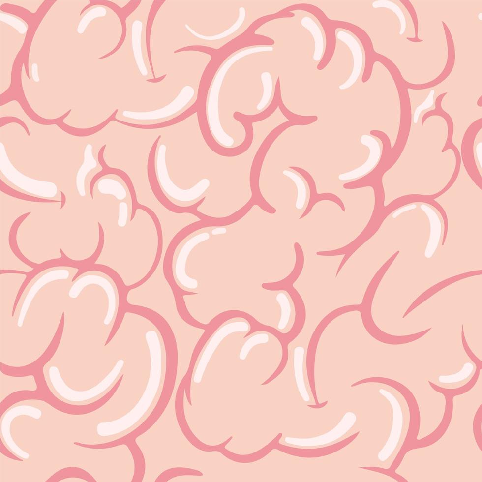 Brain seamless pattern vector