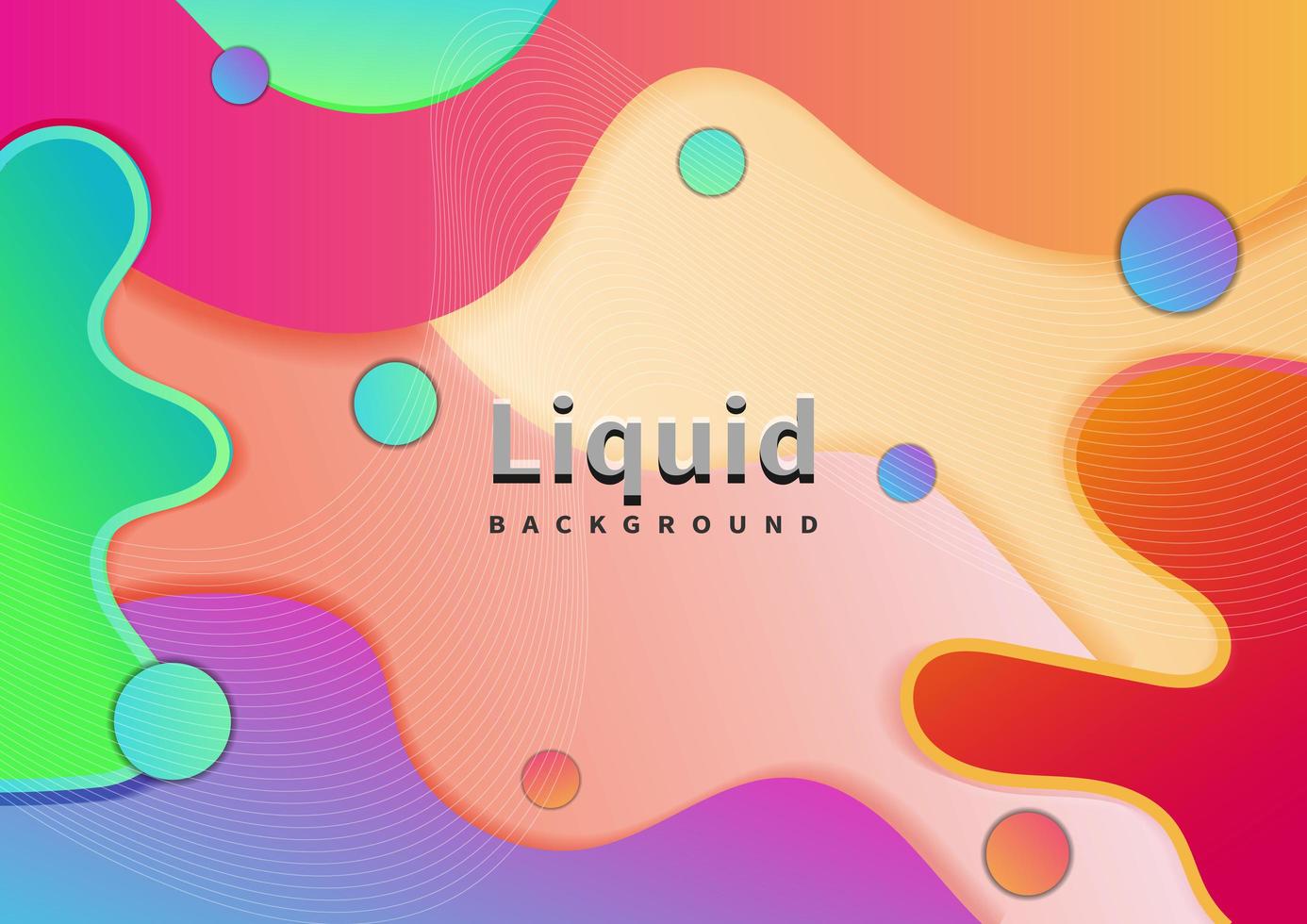 Vibrant gradient liquid shape and circle design vector