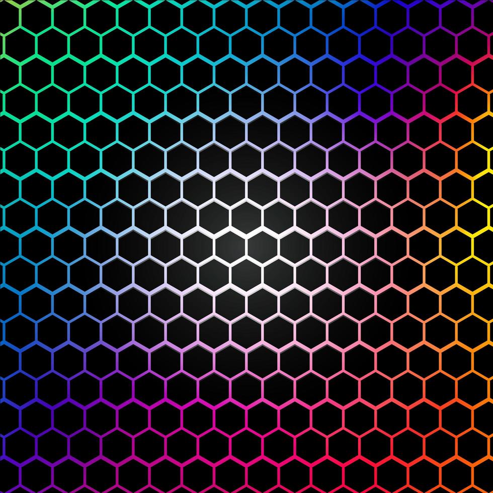 patrón hexagonal del arco iris vector