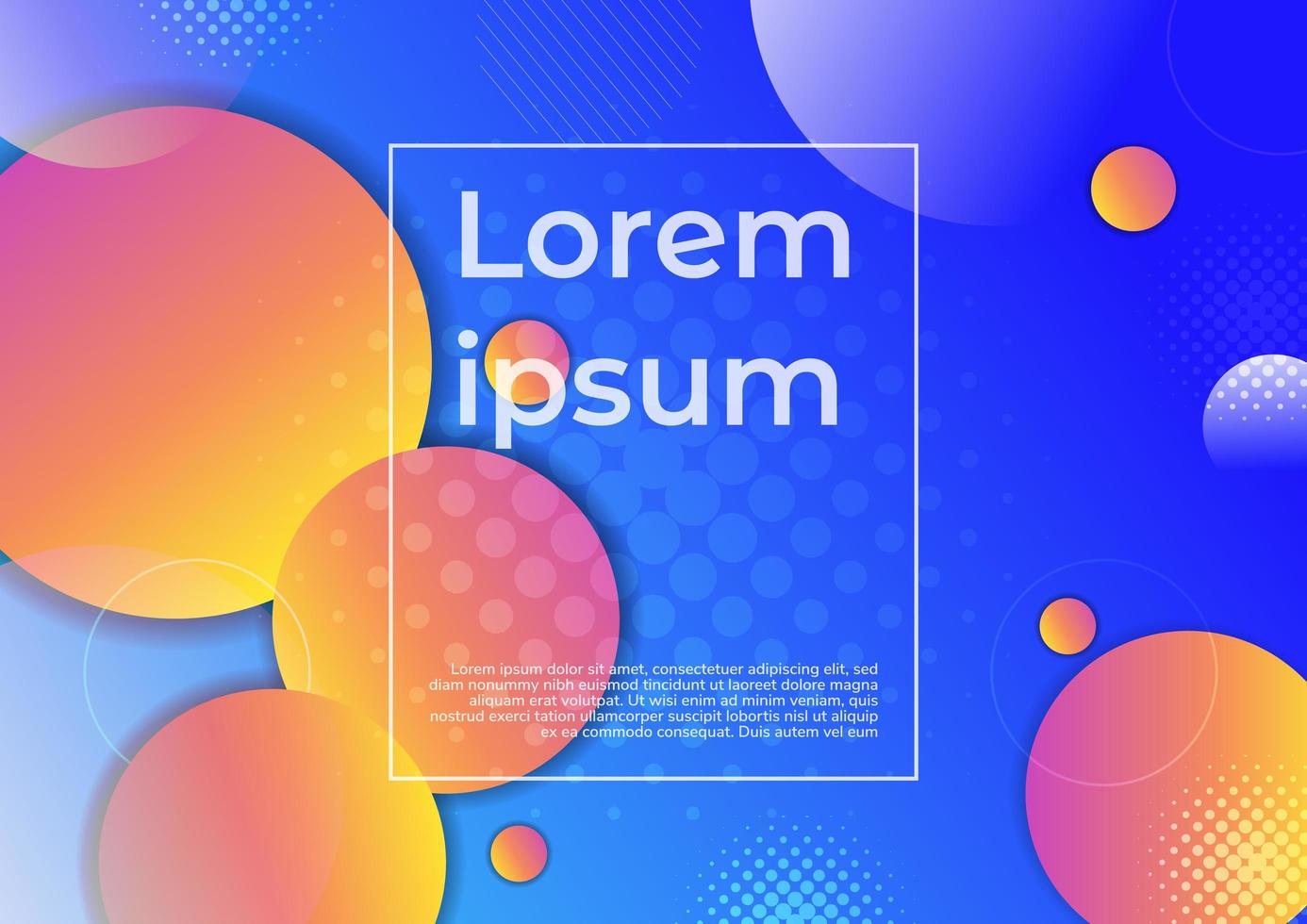 Geometric gradient circles and halftone patterns vector