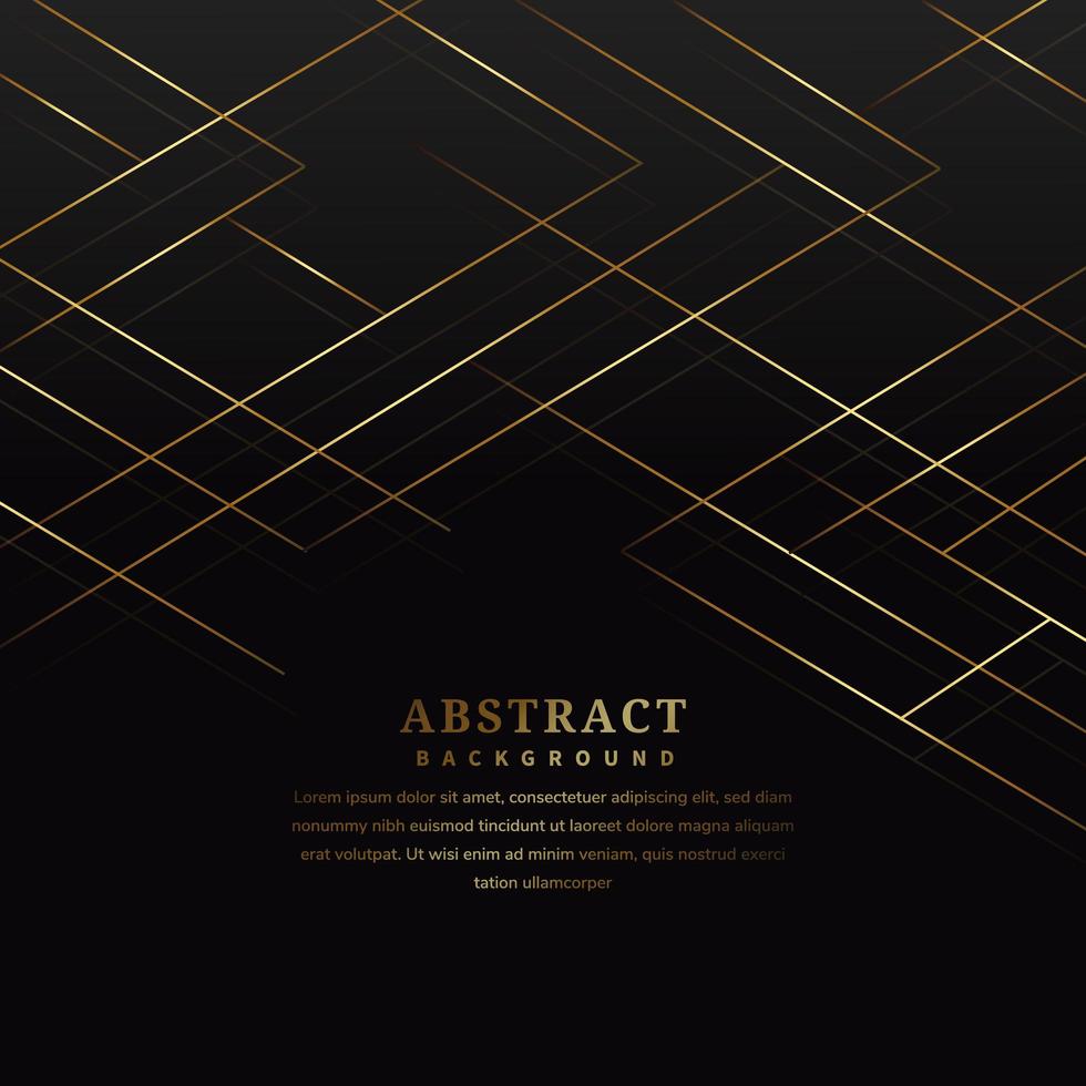 Luxury golden crossed lines on black vector