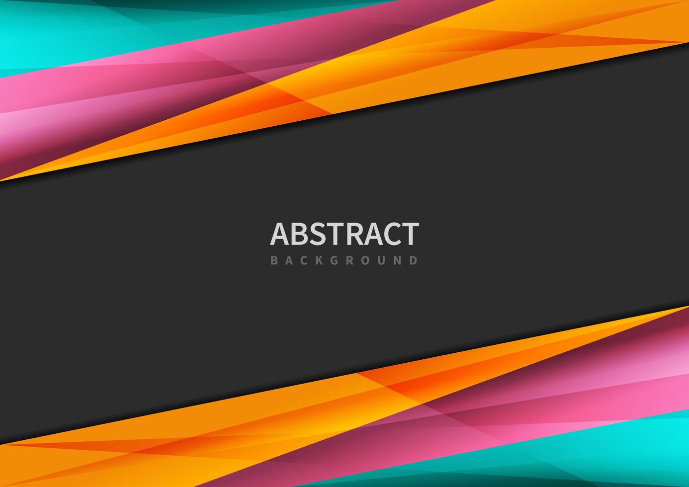 Colorful angled triangle shape borders on black vector