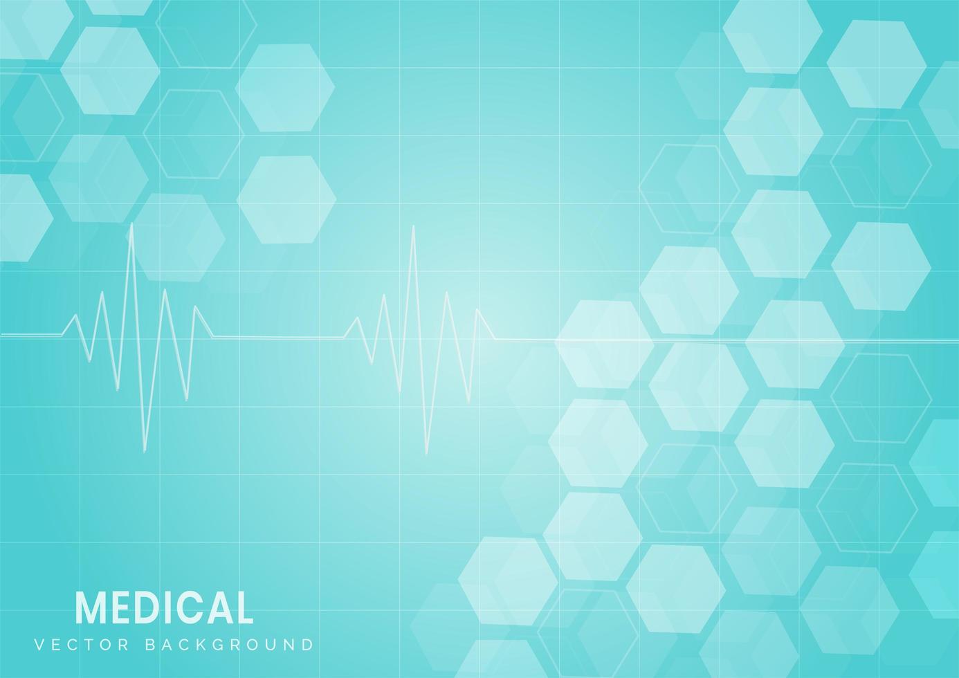 Abstract blue hexagon pattern medical design vector