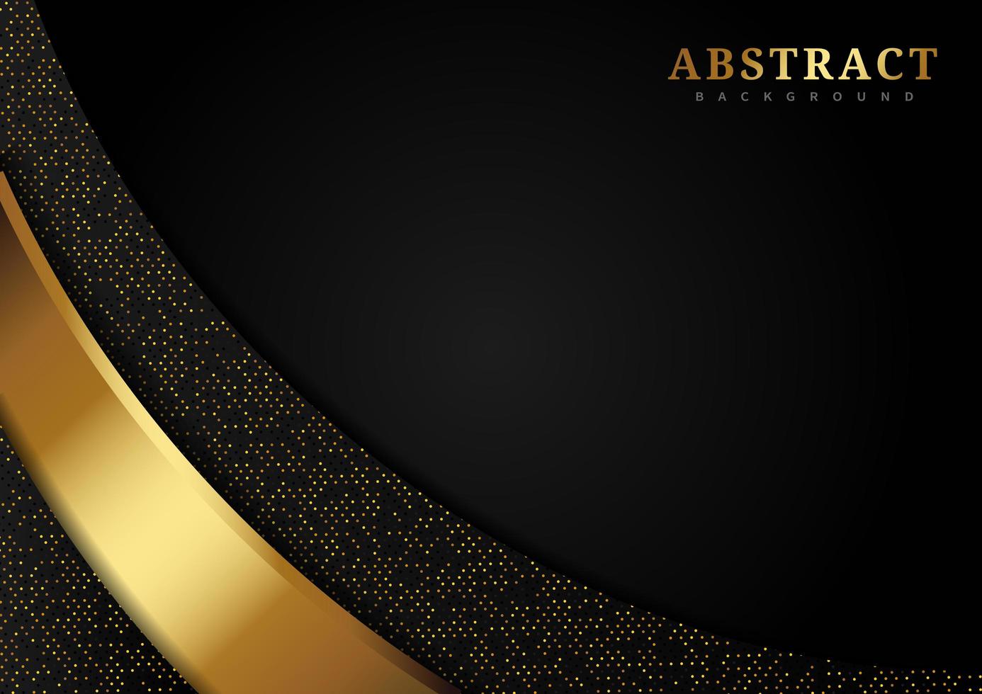 Luxury golden curve and glitter on black vector