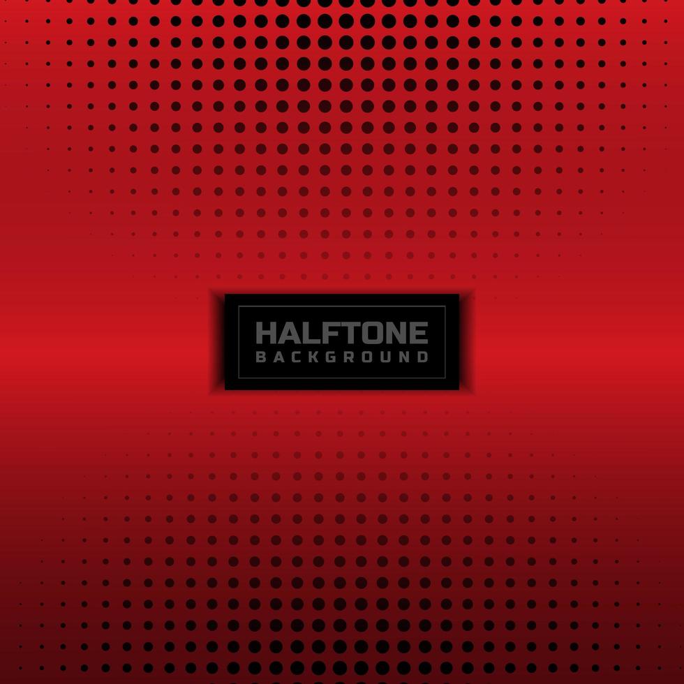 Black halftone circle on red metallic texture vector