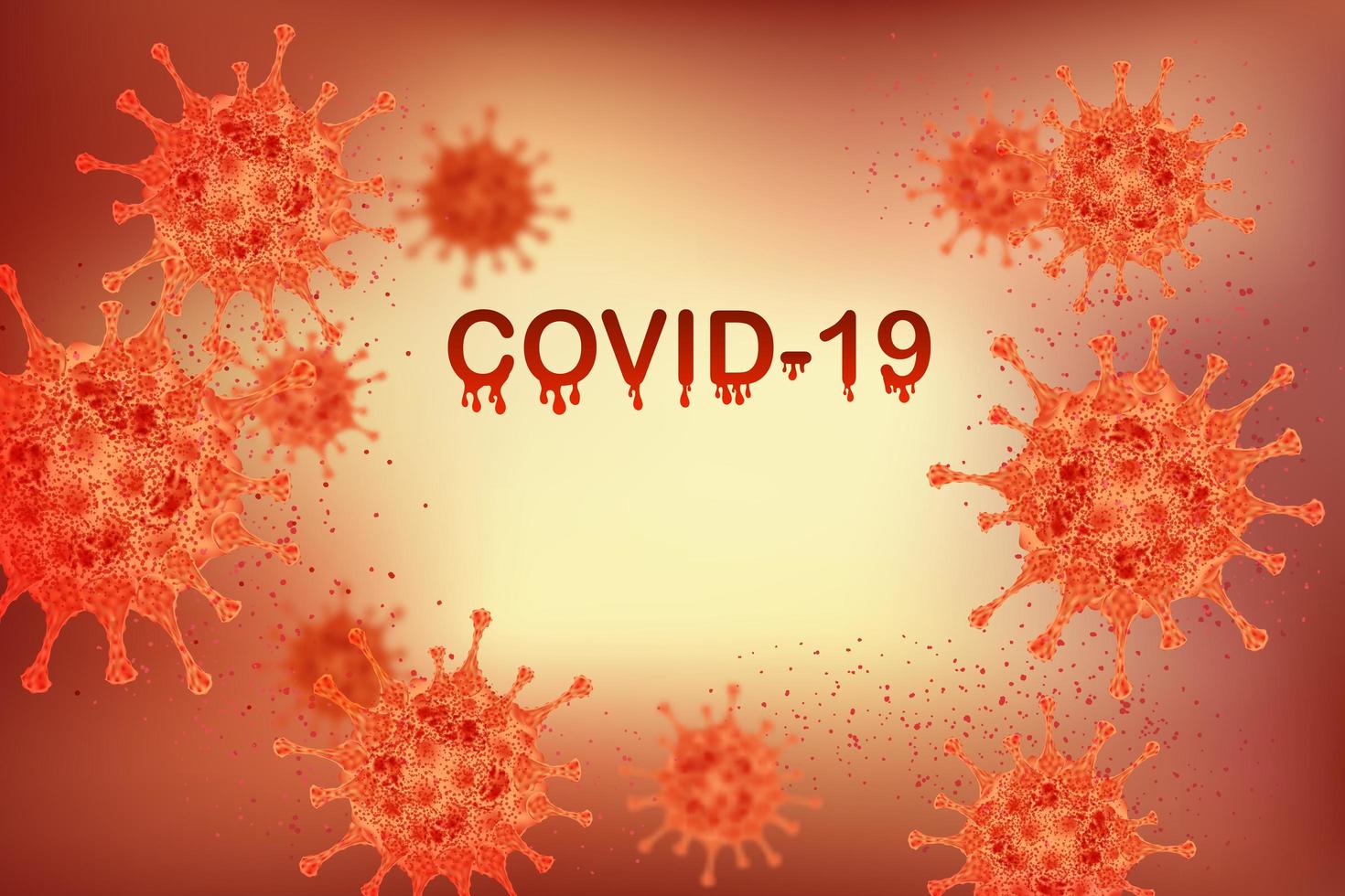 brillante naranja covid-19 infección deisgn médico vector