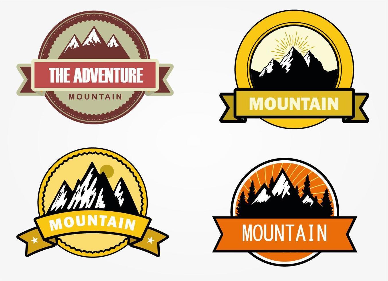 Adventure mountain badges vector