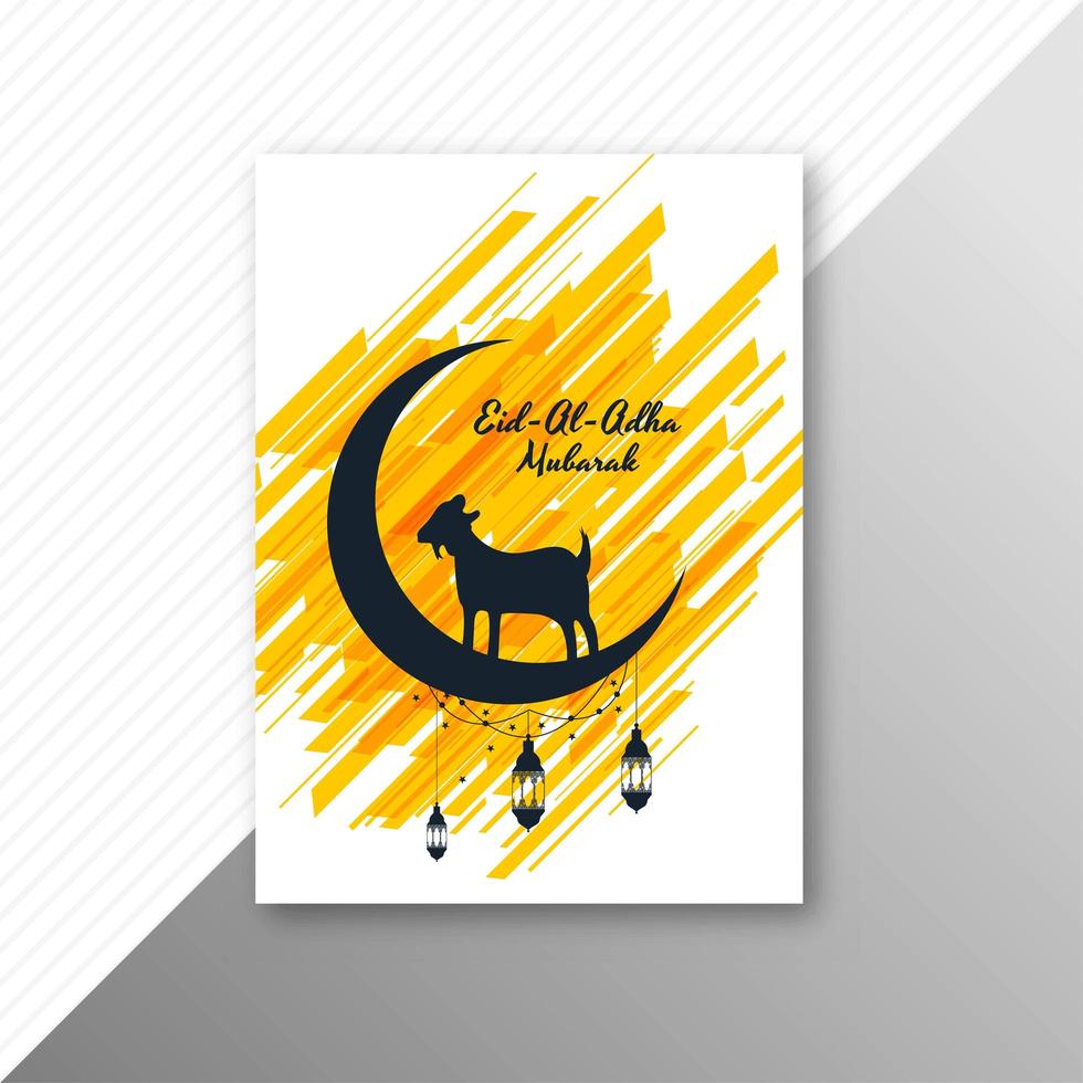 Eid al-adha greeting card with moon silhouette  vector