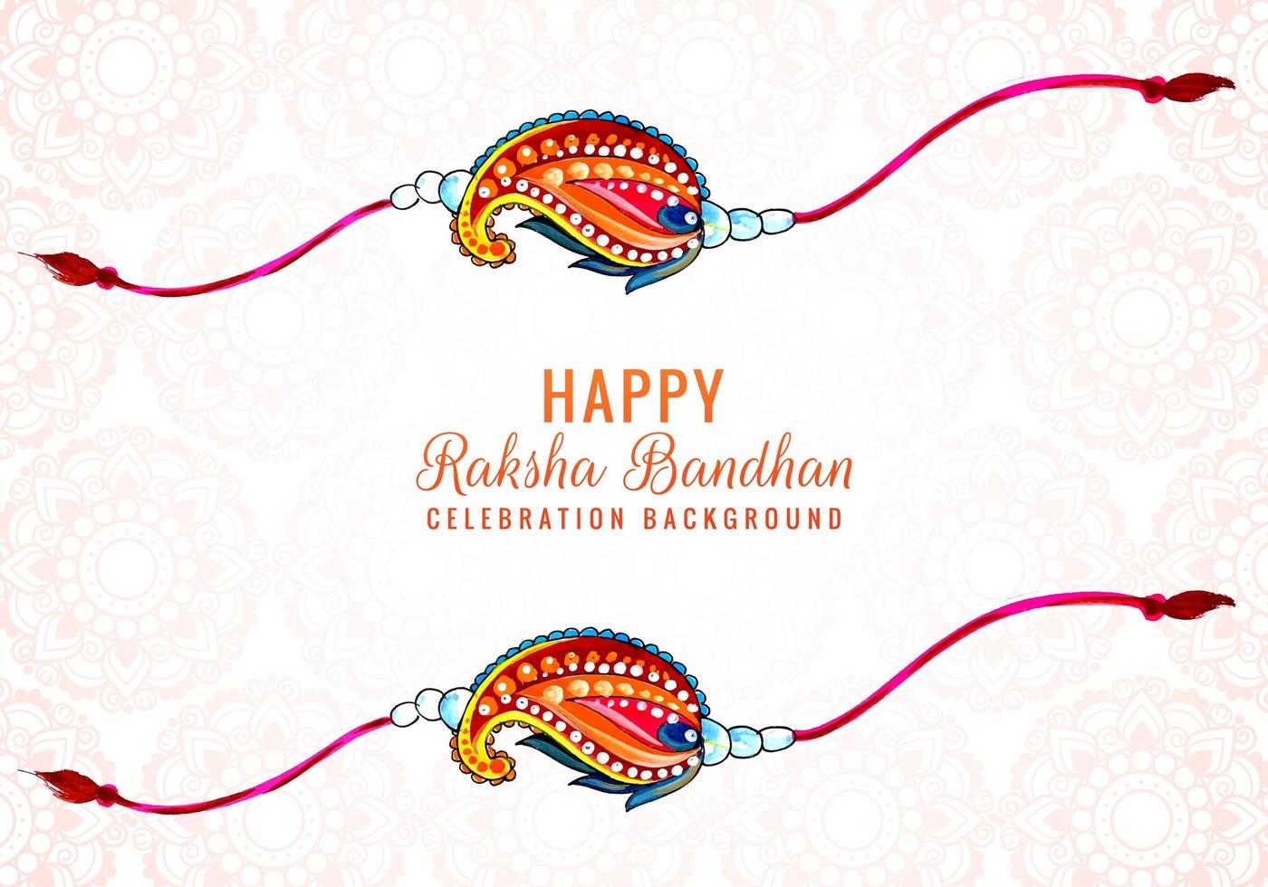 Rakhi decorado para diseño de tarjeta de festival indio raksha bandhan vector