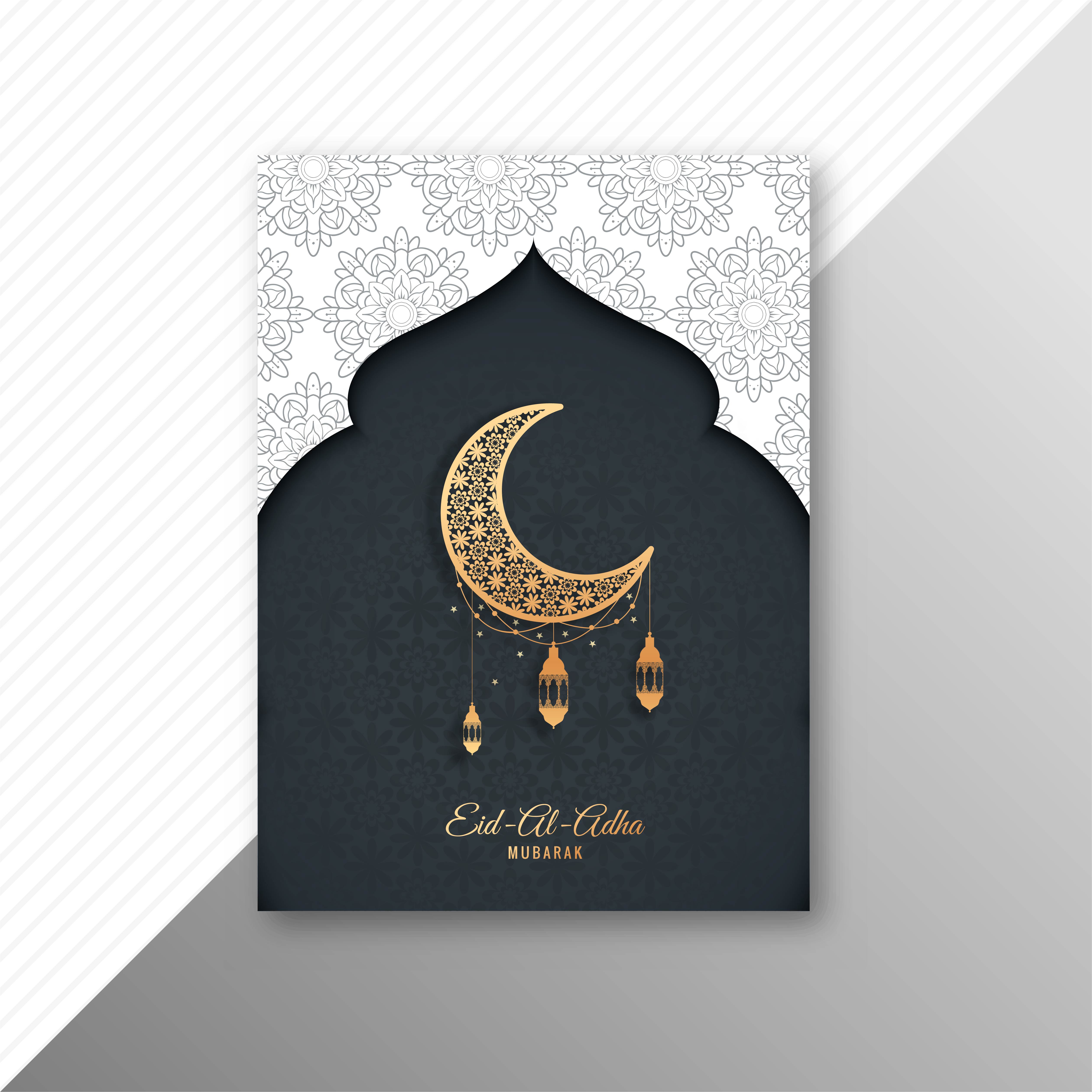 Eid-Al-Adha Mubarak crescent moon card design 1234263 - Download Free