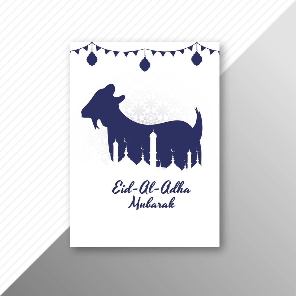 Traditional eid al adha mubarak simple goat silhouette design  vector